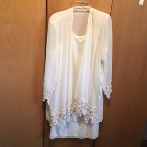 2pc size 16 ivory mother of bride spec occ dress